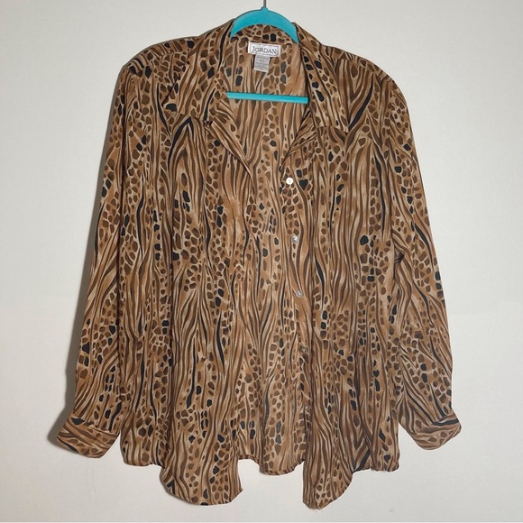 [NOT MICHAEL] Jordan Animal Print Blouse & Camisole Set | Vintage | Flowy - Picture 4 of 13